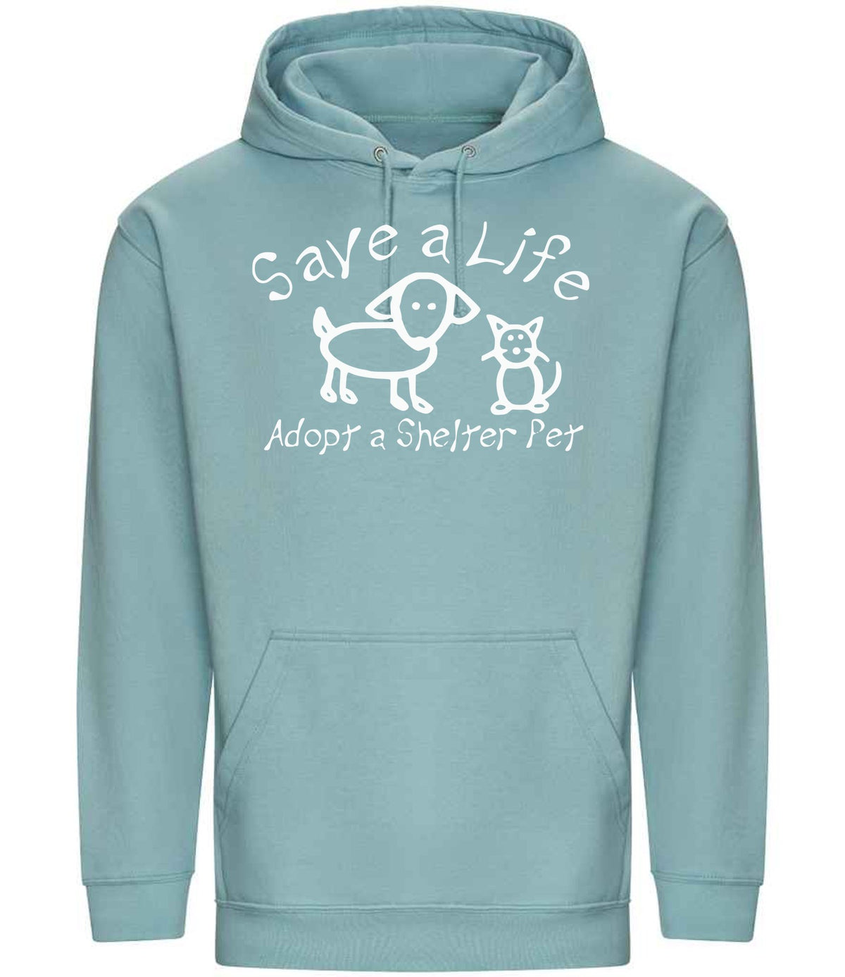 Save a Life Adopt a Shelter Pet hoodie in seafoam