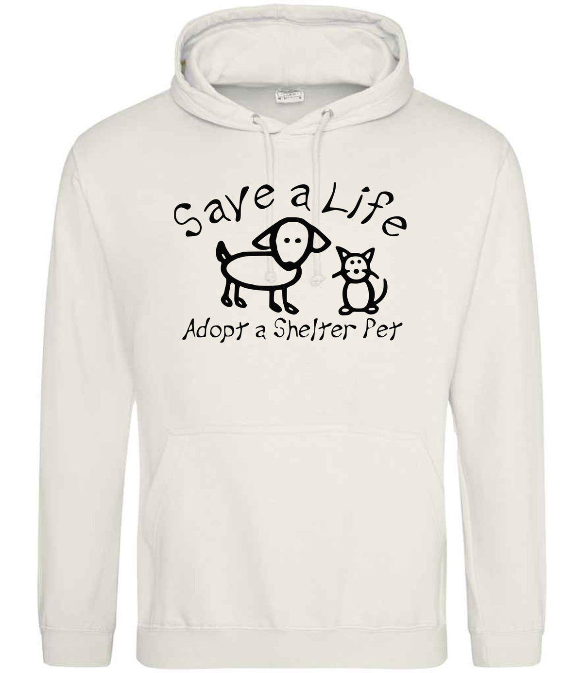 Save a Life Adopt a Shelter Pet hoodie in vanilla milkshake