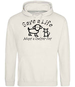 Save a Life Adopt a Shelter Pet hoodie in vanilla milkshake