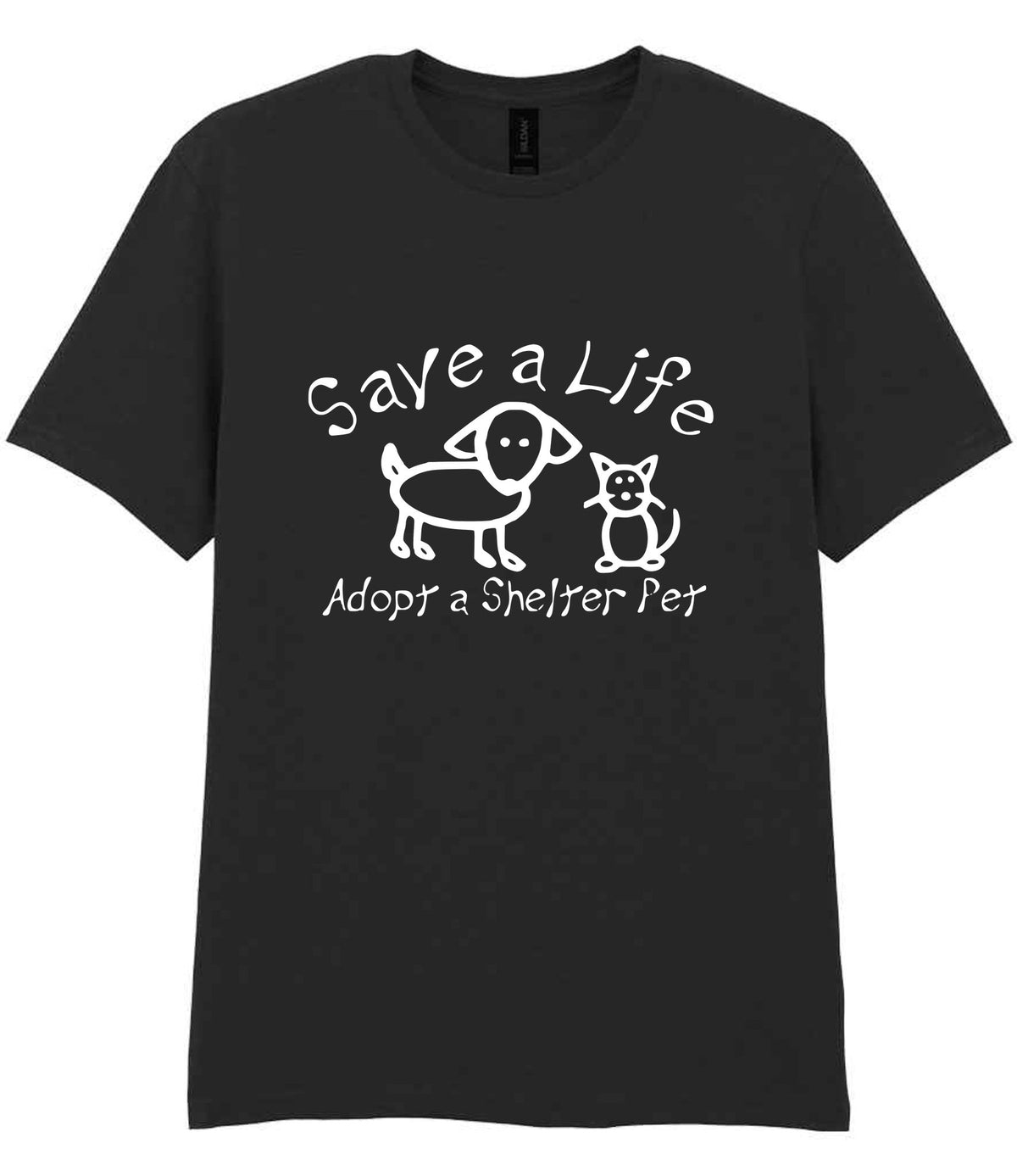 Save a Life Adopt a Shelter Pet t-shirt in black