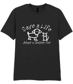 Save a Life Adopt a Shelter Pet t-shirt in black