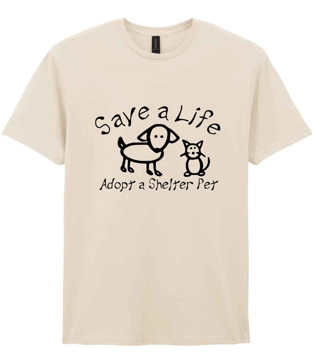 Save a Life Adopt a Shelter Pet t-shirt in natural