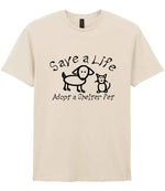 Save a Life Adopt a Shelter Pet t-shirt in natural