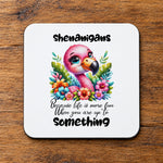 Shenanigans Flamingo coaster in white
