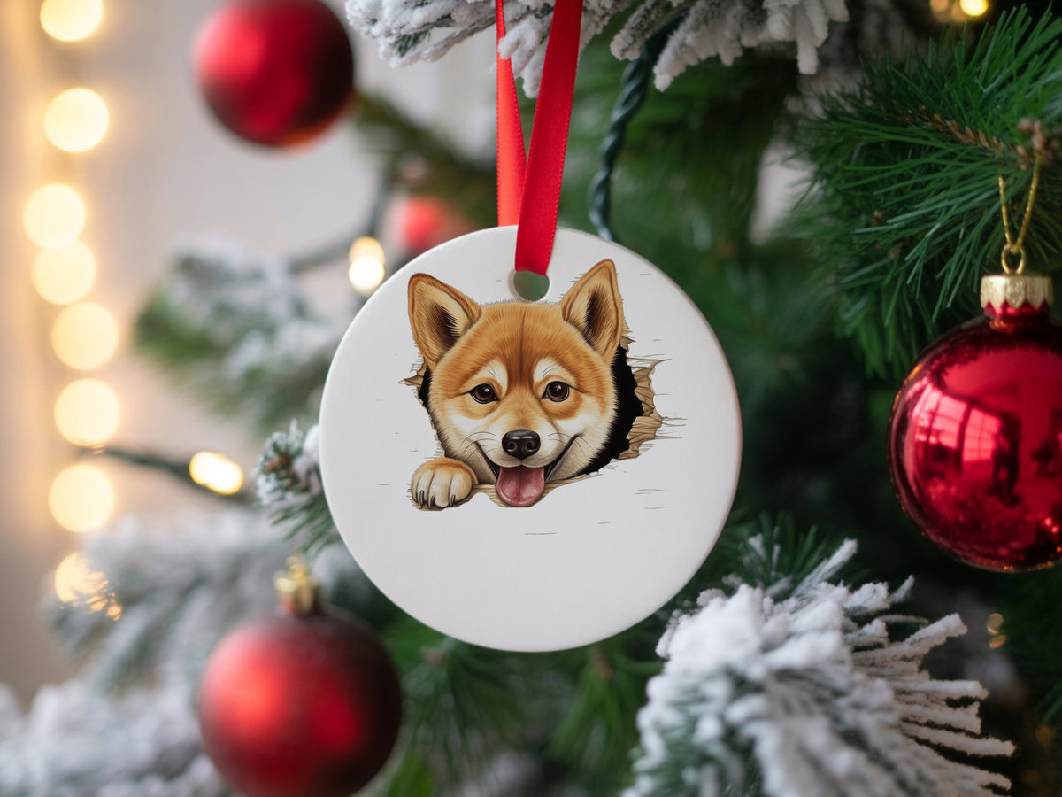 Shiba Inu Peeking hanging decoration in standard