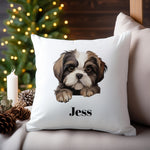 Customisable Shih Tzu Puppy – Cushion, personalised with your own text