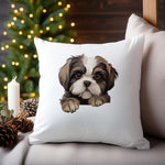 Shih Tzu Puppy cushion in white