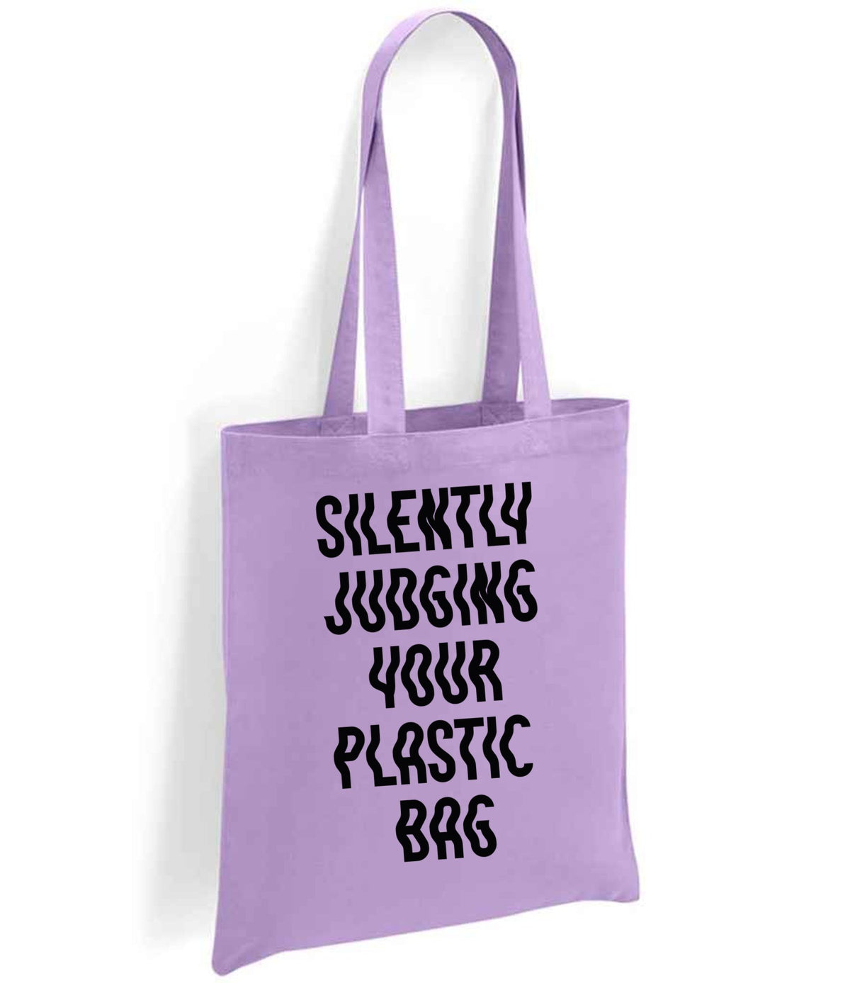 Silently Judging Your Plastic Bag tote bag in lavender