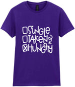 ☐ Single ☐ Taken ☒ Hungry t-shirt in purple