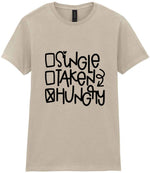 ☐ Single ☐ Taken ☒ Hungry t-shirt in sand