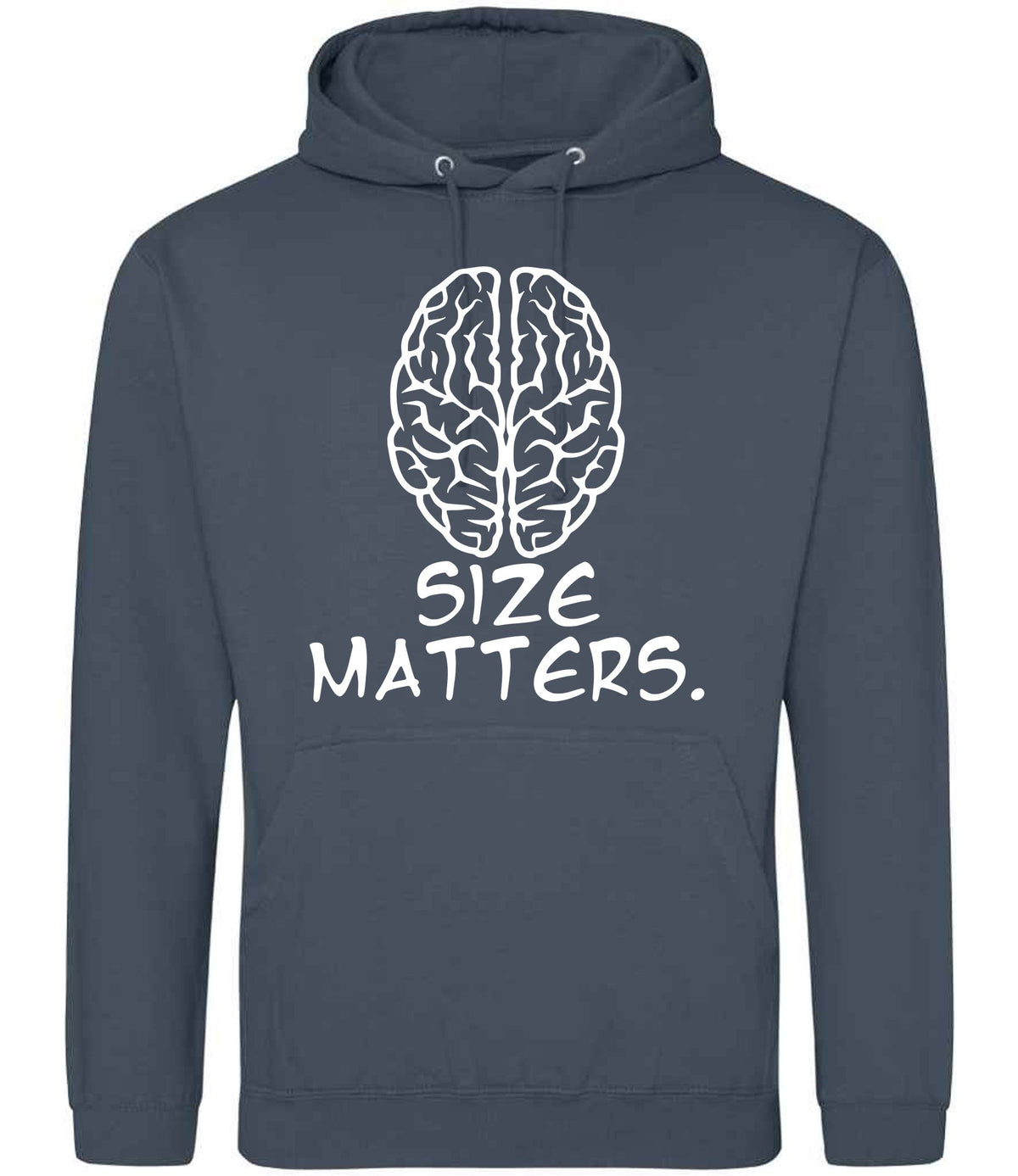 Size Matters. hoodie in airforce blue