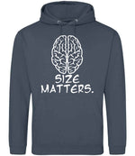 Size Matters. hoodie in airforce blue