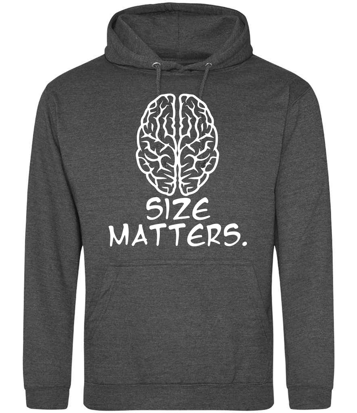 Size Matters. hoodie in charcoal