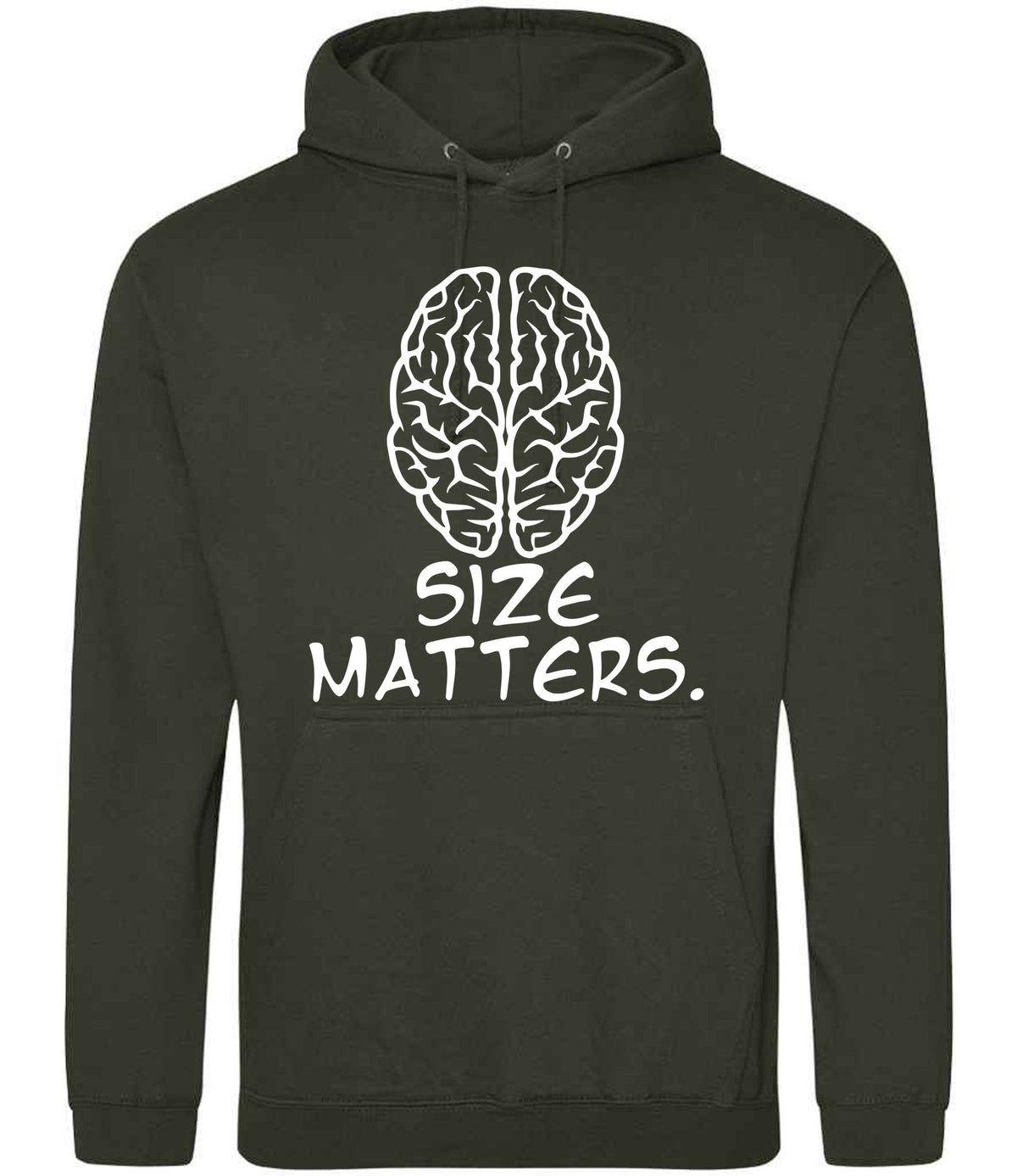 Size Matters. hoodie in combat green