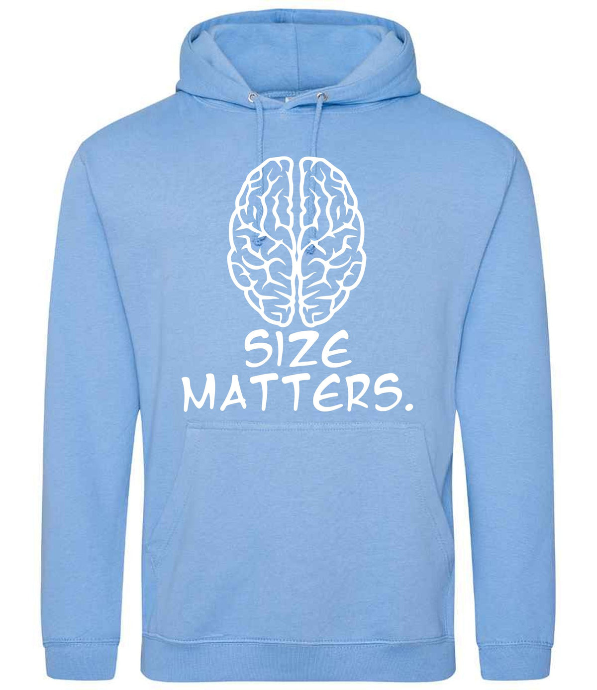 Size Matters. hoodie in cornflower blue