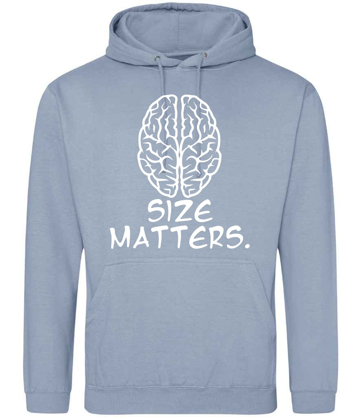 Size Matters. hoodie in dusty blue
