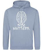 Size Matters. hoodie in dusty blue