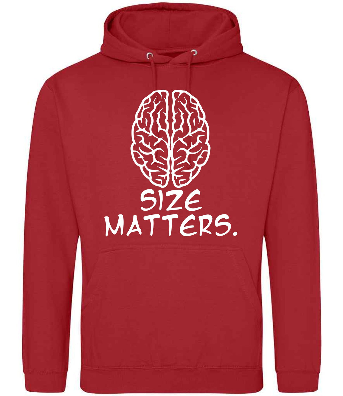 Size Matters. hoodie in fire red