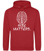 Size Matters. hoodie in fire red