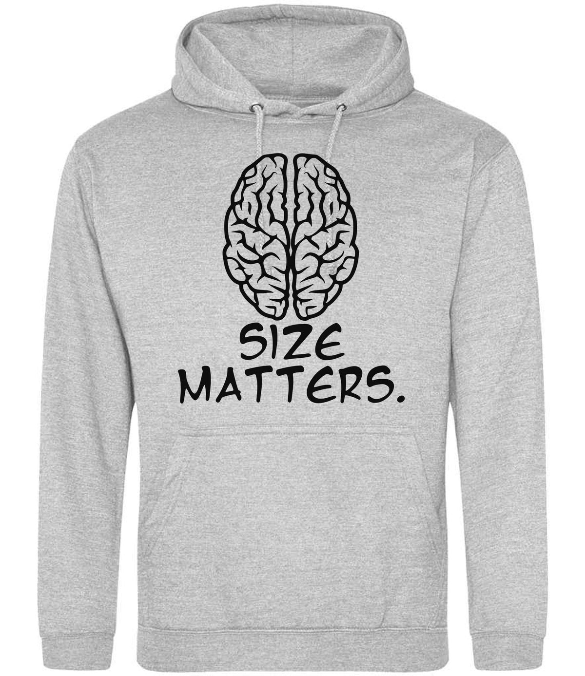 Size Matters. hoodie in heather grey