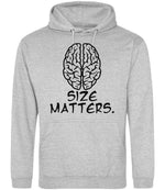 Size Matters. hoodie in heather grey