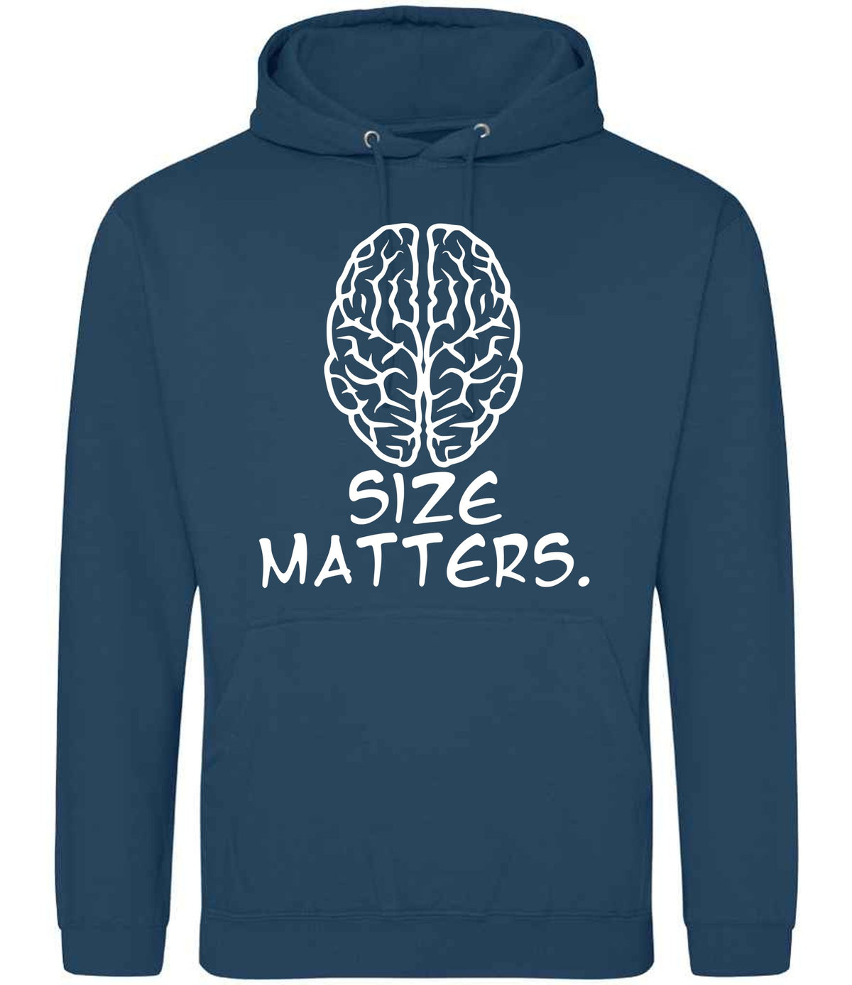 Size Matters. hoodie in ink blue