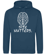 Size Matters. hoodie in ink blue