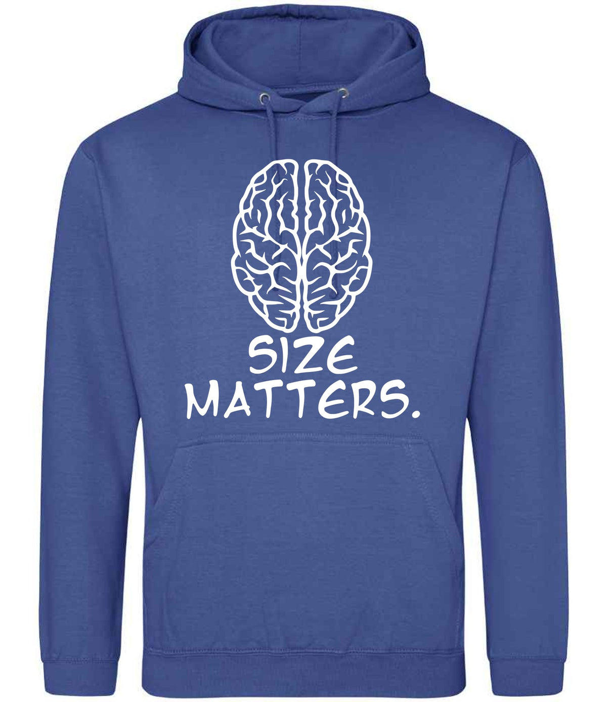Size Matters. hoodie in royal blue