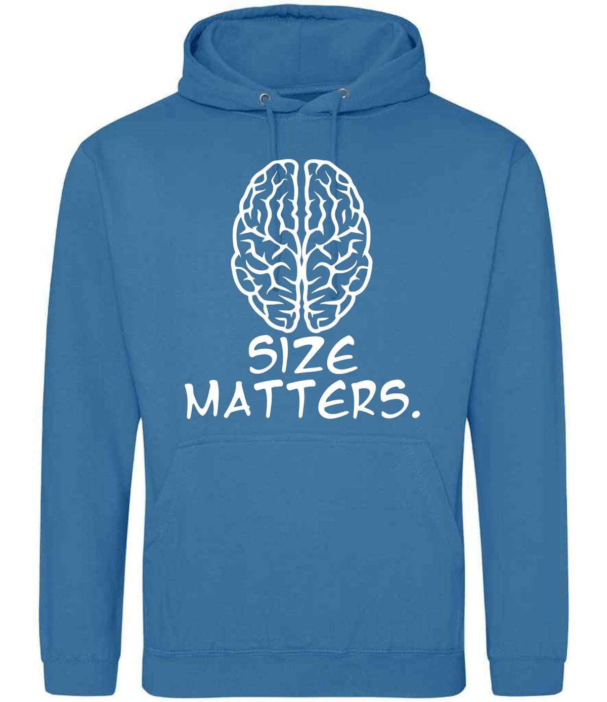 Size Matters. hoodie in sapphire blue