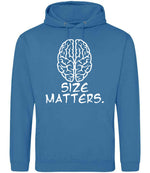 Size Matters. hoodie in sapphire blue