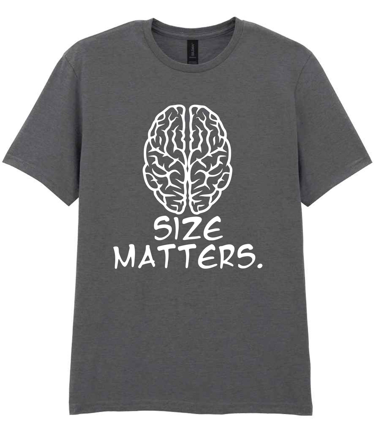 Size Matters. t-shirt in charcoal