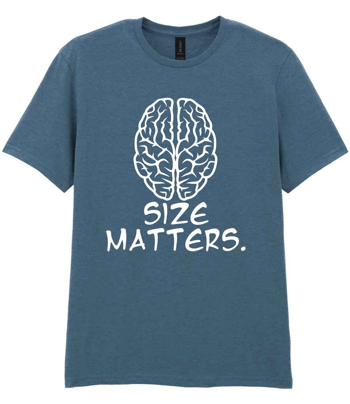 Size Matters. t-shirt in indigo