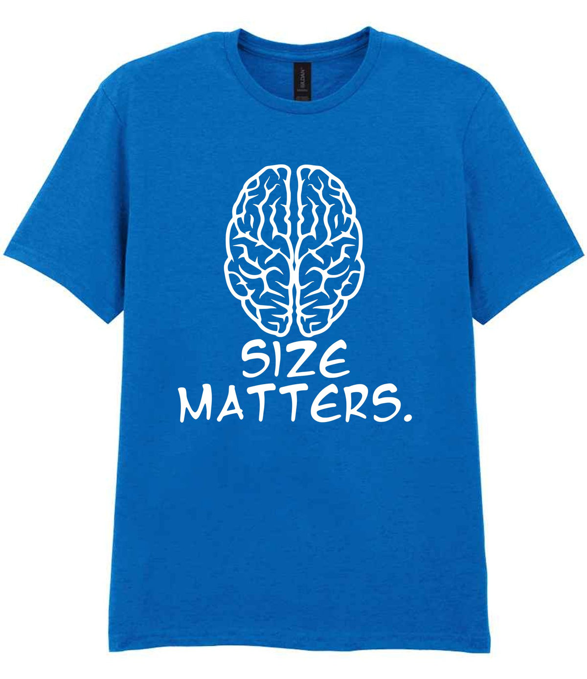 Size Matters. t-shirt in royal blue