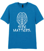 Size Matters. t-shirt in sapphire blue