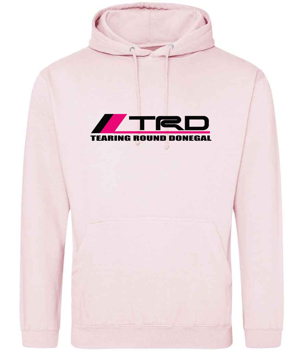 Tearing Round Donegal hoodie in baby pink