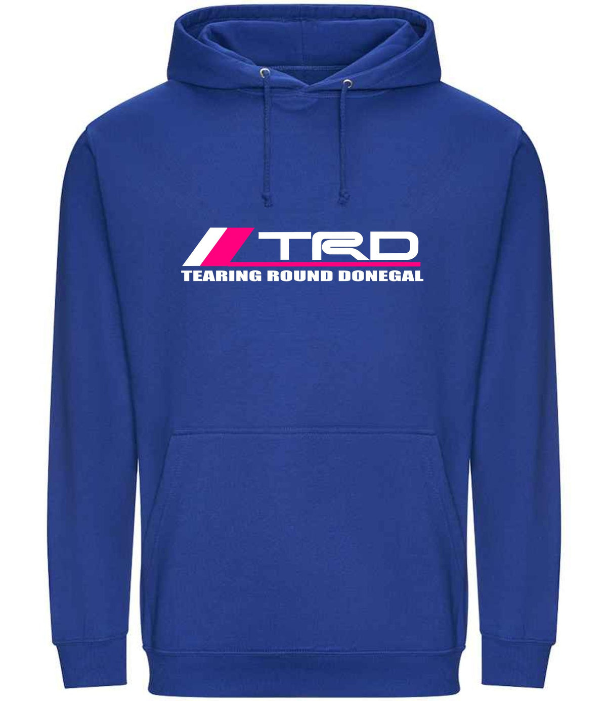 Tearing Round Donegal hoodie in bright royal