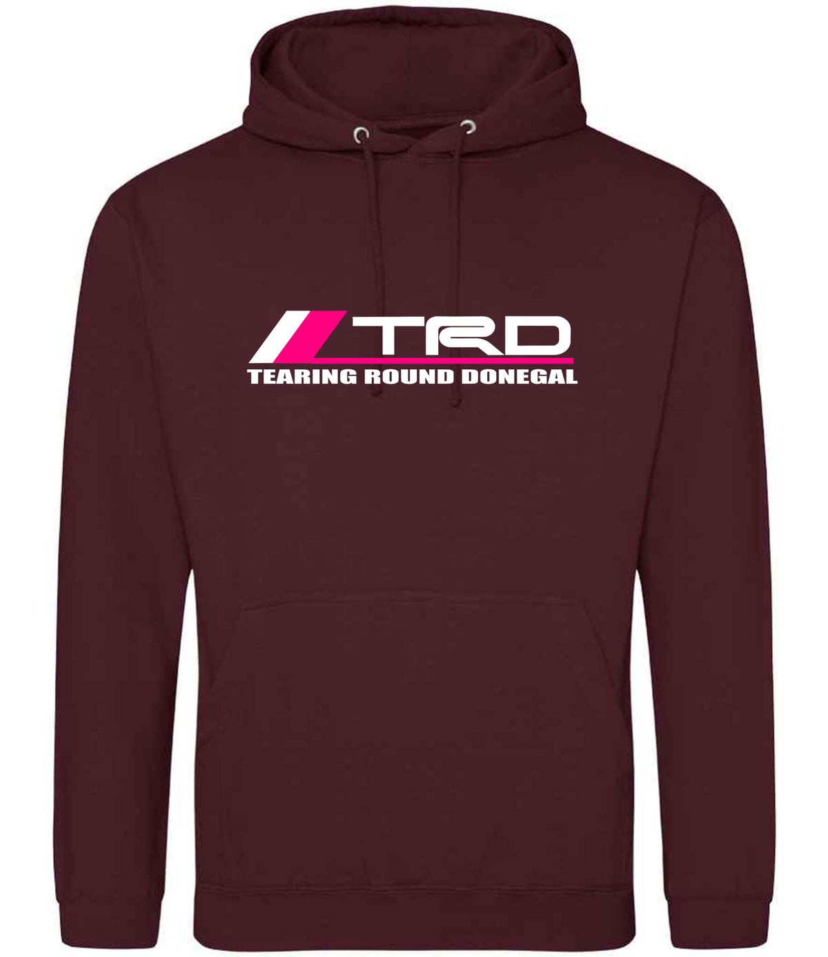 Tearing Round Donegal hoodie in burgundy