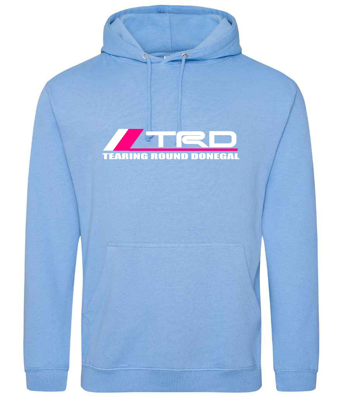 Tearing Round Donegal hoodie in cornflower blue