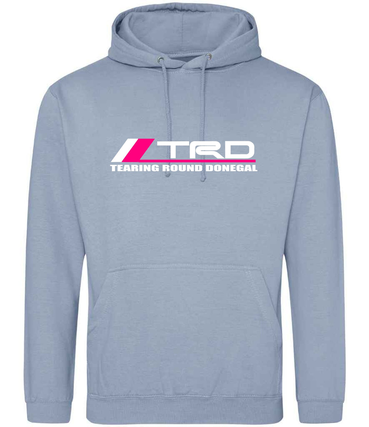 Tearing Round Donegal hoodie in dusty blue
