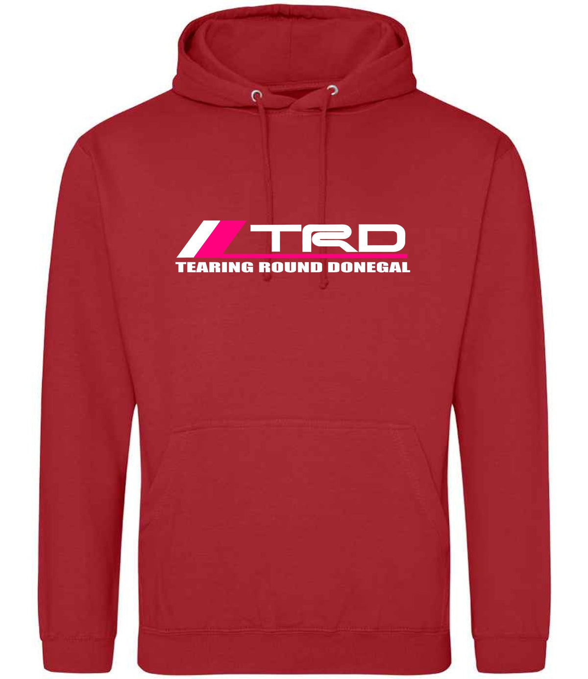 Tearing Round Donegal hoodie in fire red