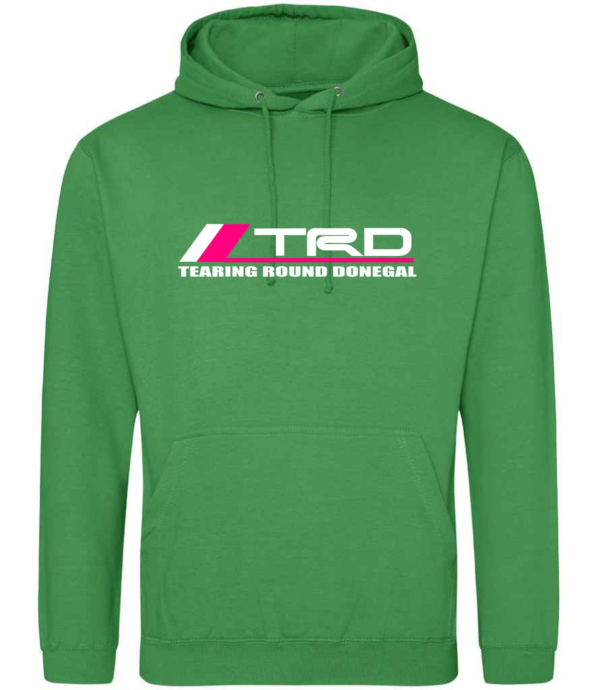 Tearing Round Donegal hoodie in kelly green