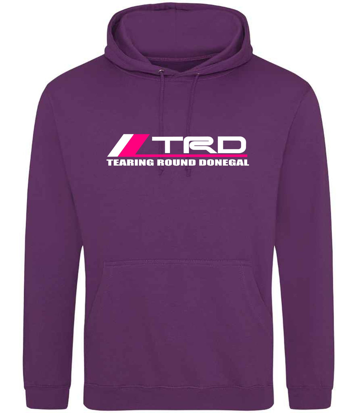 Tearing Round Donegal hoodie in magenta magic