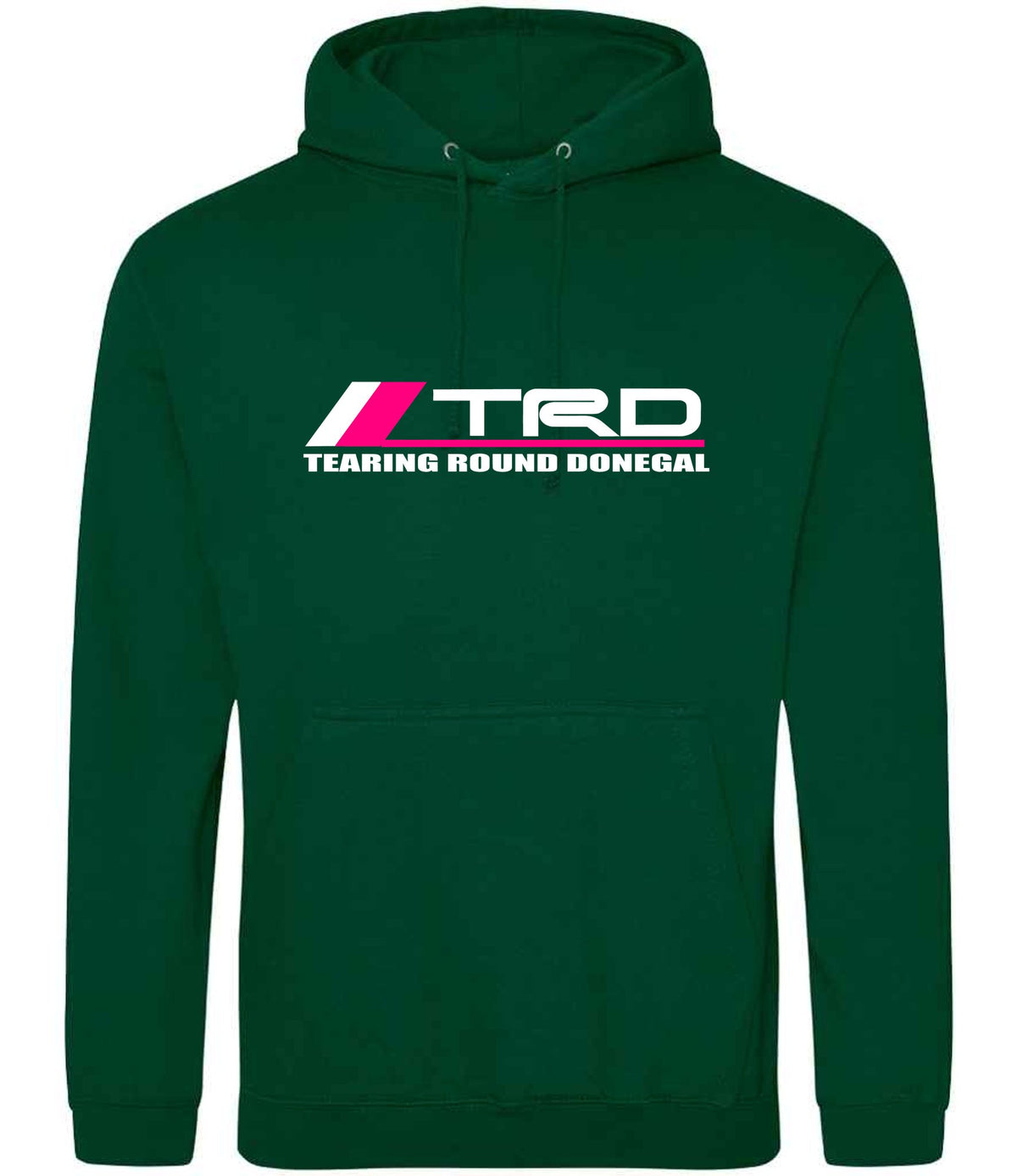 Tearing Round Donegal hoodie in rainforest green