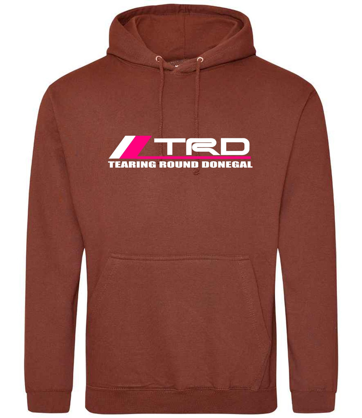 Tearing Round Donegal hoodie in red rust