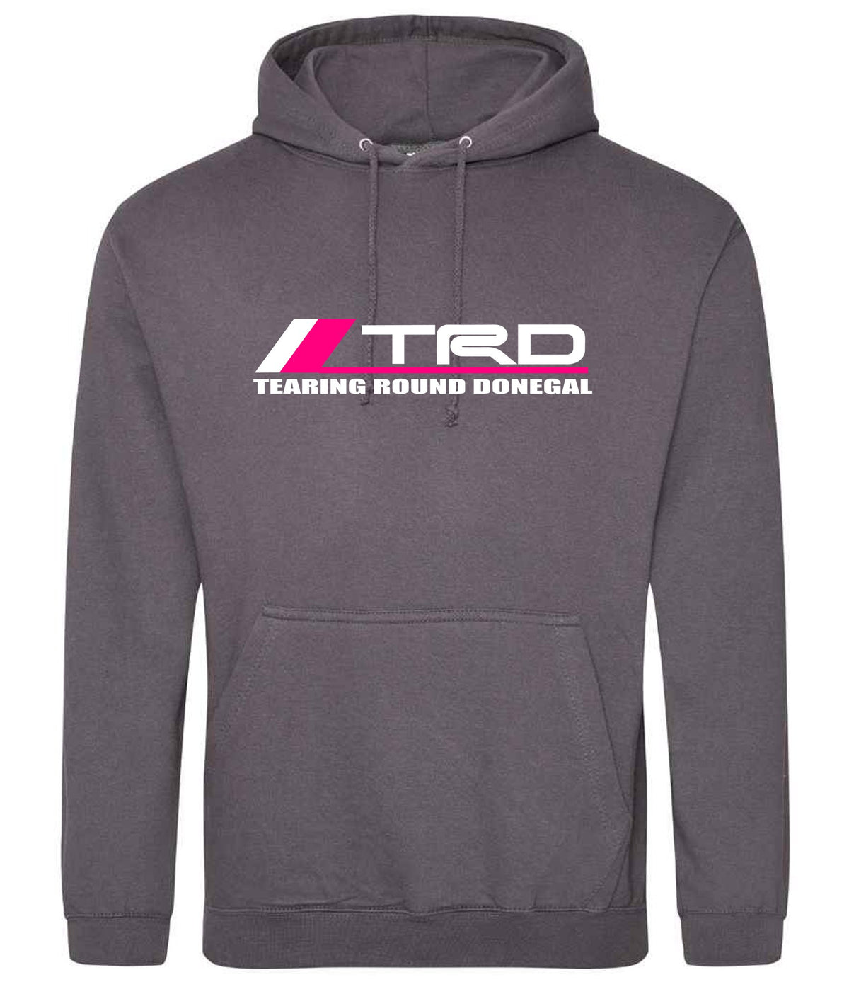 Tearing Round Donegal hoodie in steel grey