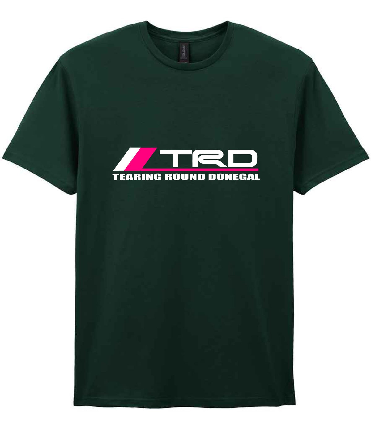 Tearing Round Donegal t-shirt in forest green