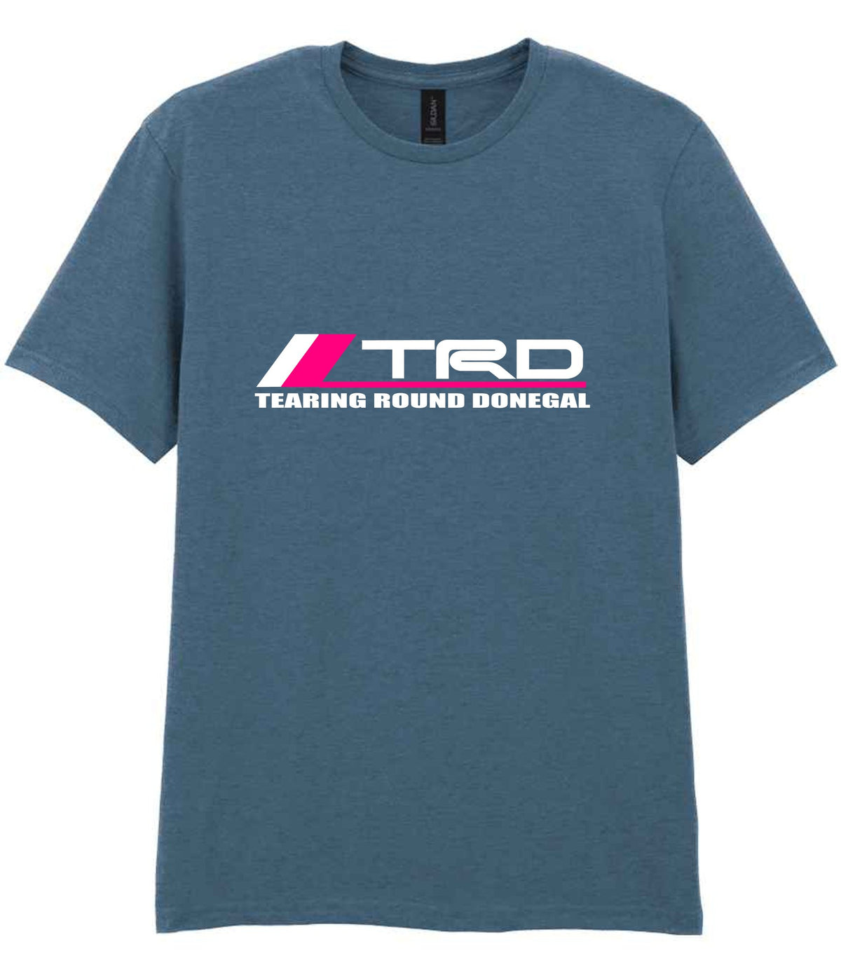 Tearing Round Donegal t-shirt in indigo