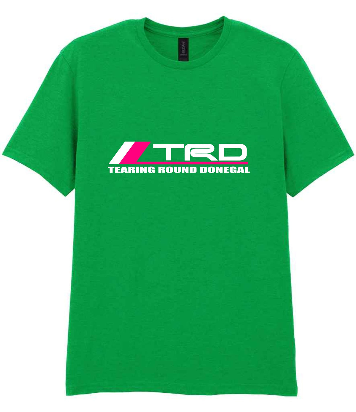 Tearing Round Donegal t-shirt in irish green