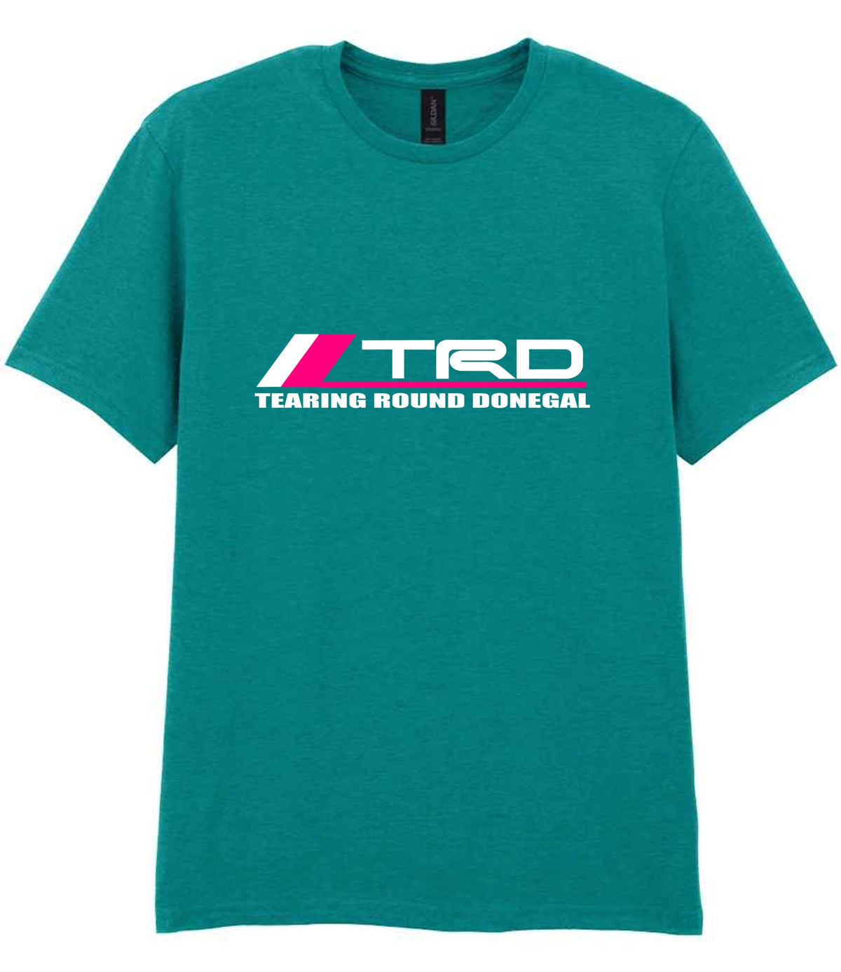 Tearing Round Donegal t-shirt in jade dome
