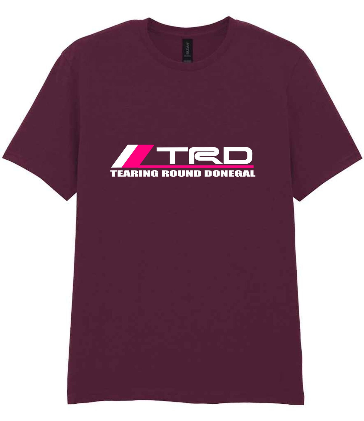 Tearing Round Donegal t-shirt in maroon